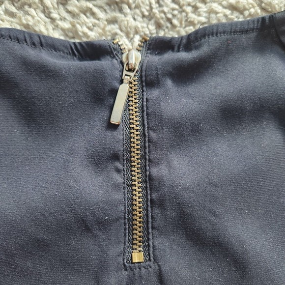 Express Extra Small Black Gold Blouse Shirt Stretch Top Stud Simply Irresistible - Picture 7 of 14